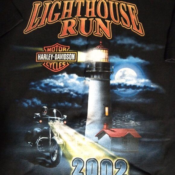 Vintage Harley Davidson Lighthouse Run 2002 T-Shirt - Picture 3 of 8